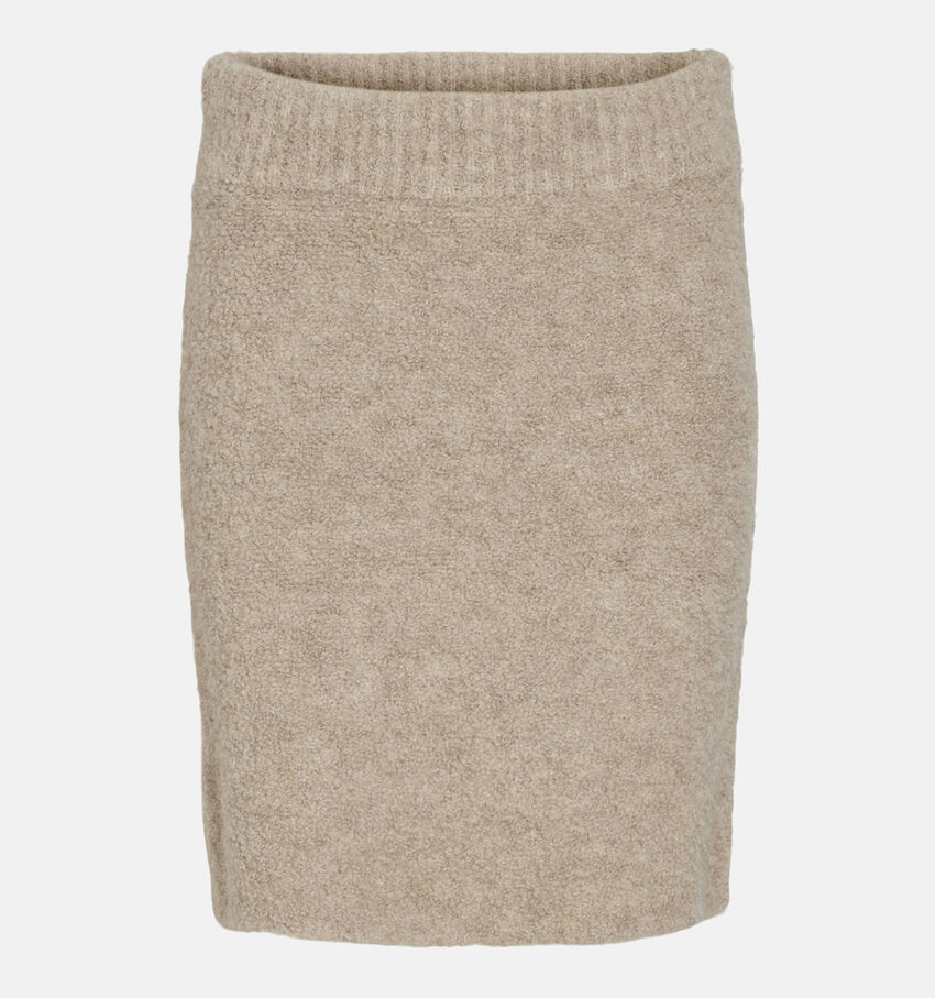 Vila Abby Beige Korte gebreide rok