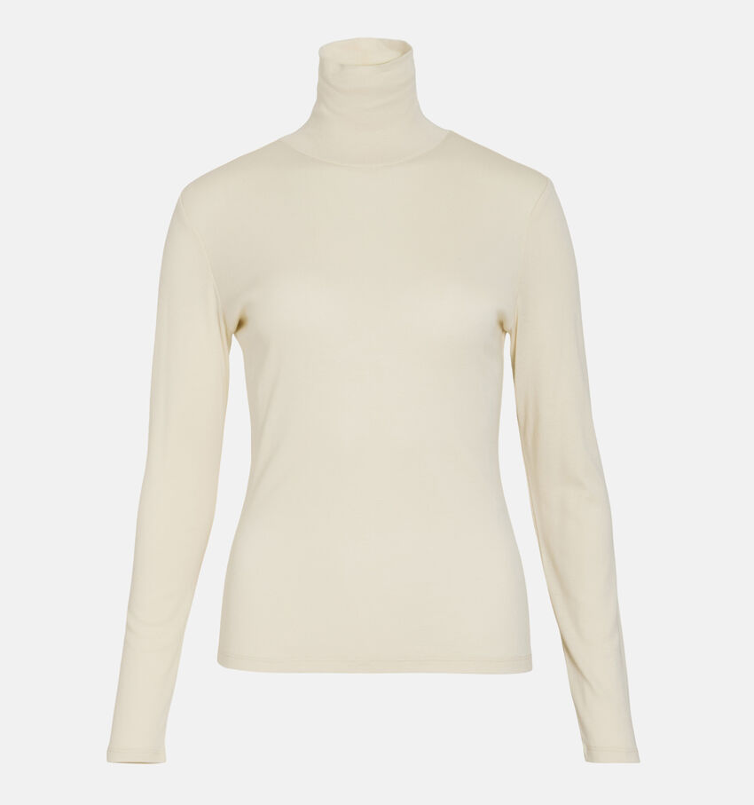 Vila Jolini Beige T-shirt met rolkraag