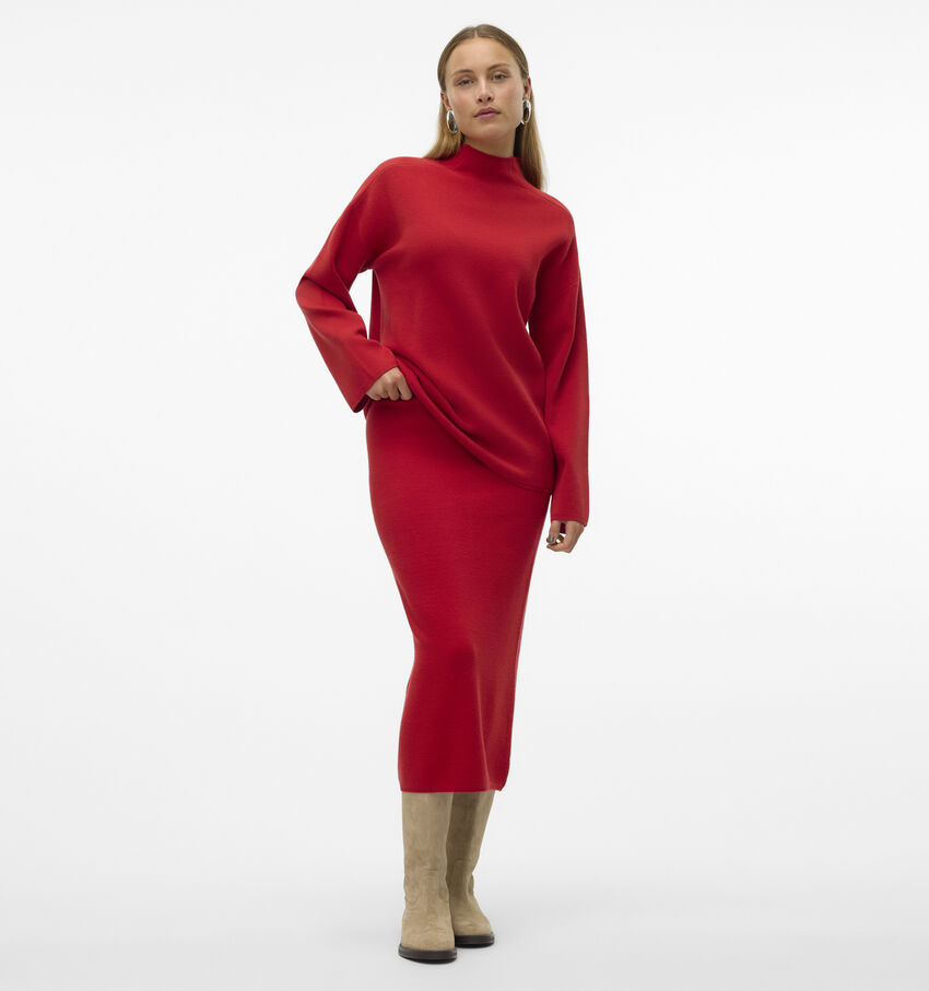 Vero Moda Gold Pinstripe Pencil Rode Rok