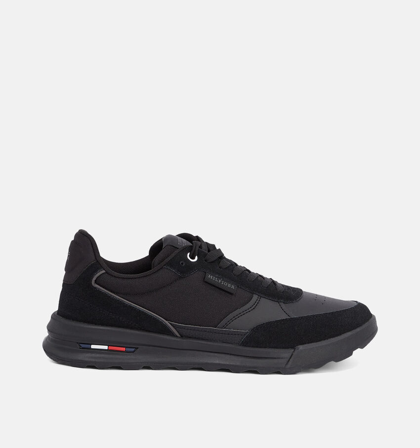 Tommy Hilfiger Retro Runner Mix Zwarte Veterschoenen