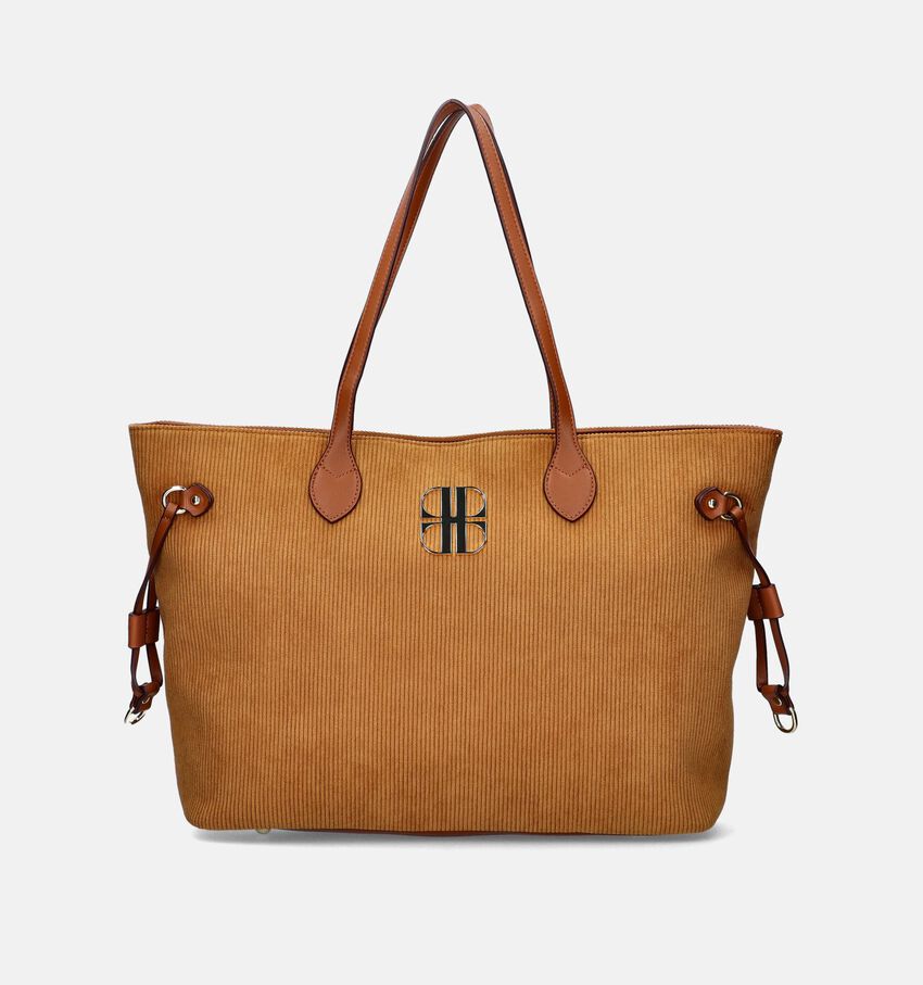 Laurent David Veronique Cognac Shopper tas met rits