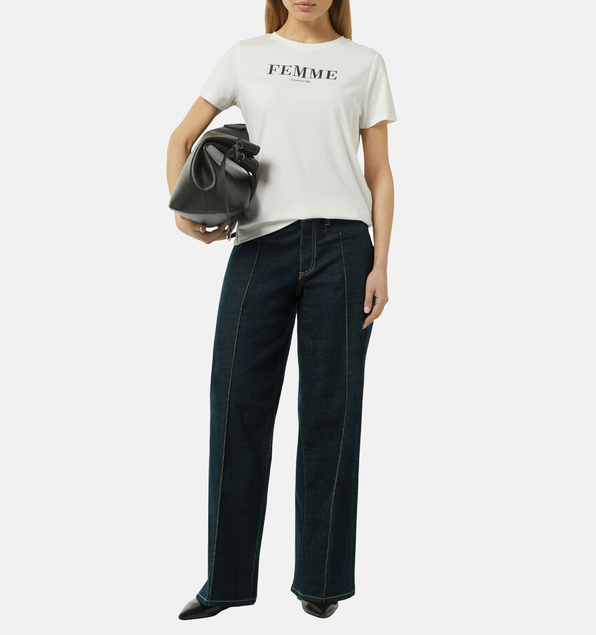 comma Pantalon large en Bleu