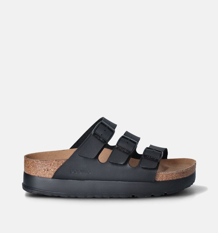 Birkenstock Florida III Pap Flex Platform Zwarte Slippers