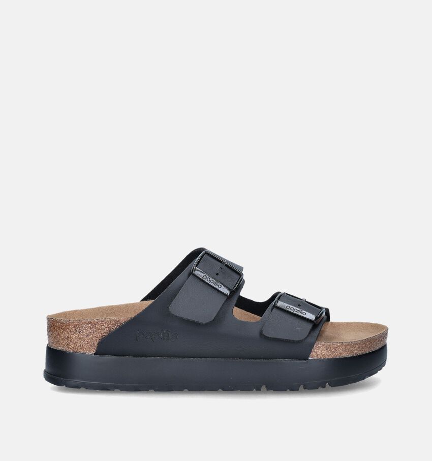 Birkenstock Arizona Pap Flex Platform Zwarte Slippers