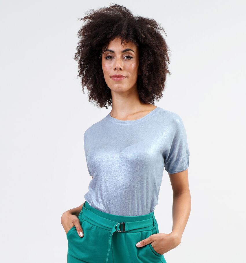 Expresso Metallic coated Blauwe Trui