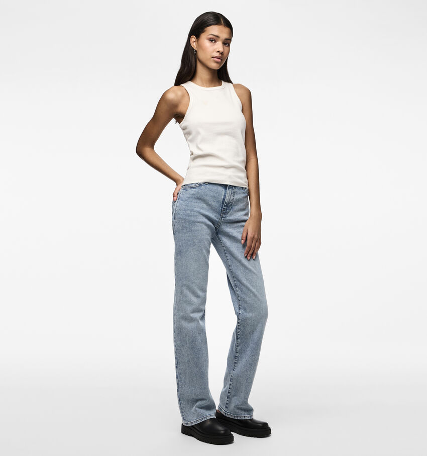 Pieces Kelly Blauwe Straight leg jeans L32