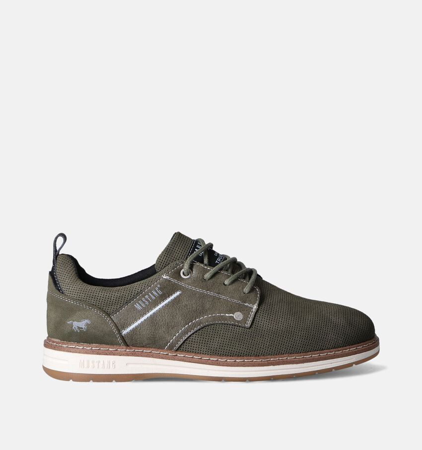 Mustang Chaussures à lacets en Vert kaki