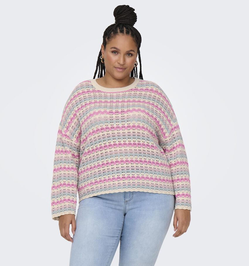 ONLY Carmakoma Asa Roze Gebreide trui
