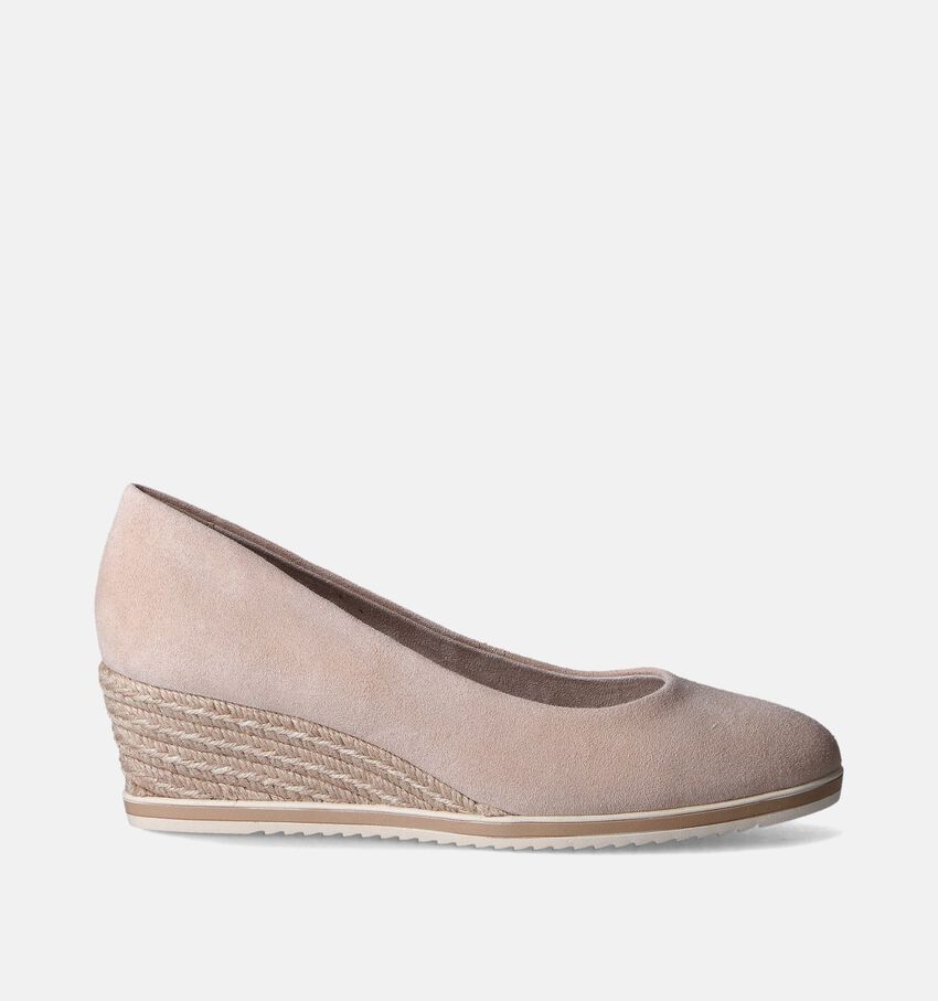 Tamaris Escarpins avec talon compensé en Beige