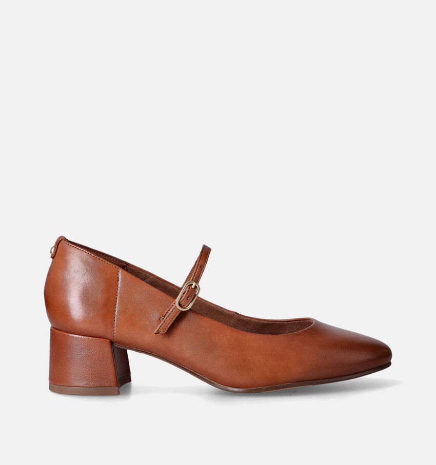 Tamaris Cognac Pumps met riempje