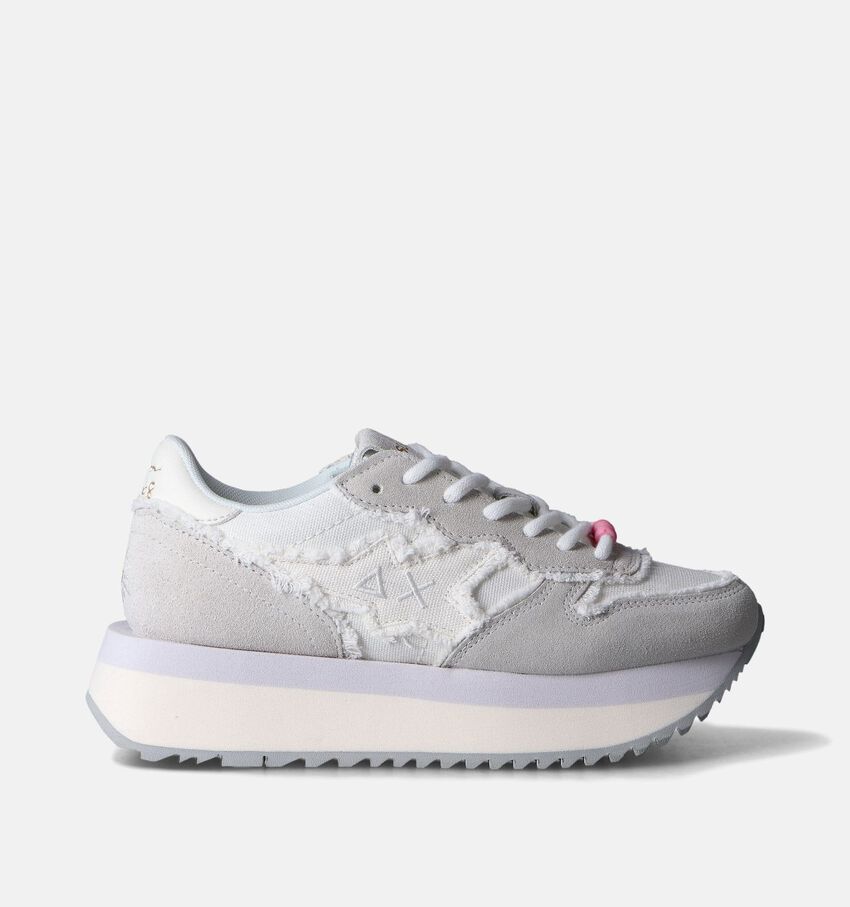 Sun68 Big Stargirl Canvas Witte Platform Sneakers