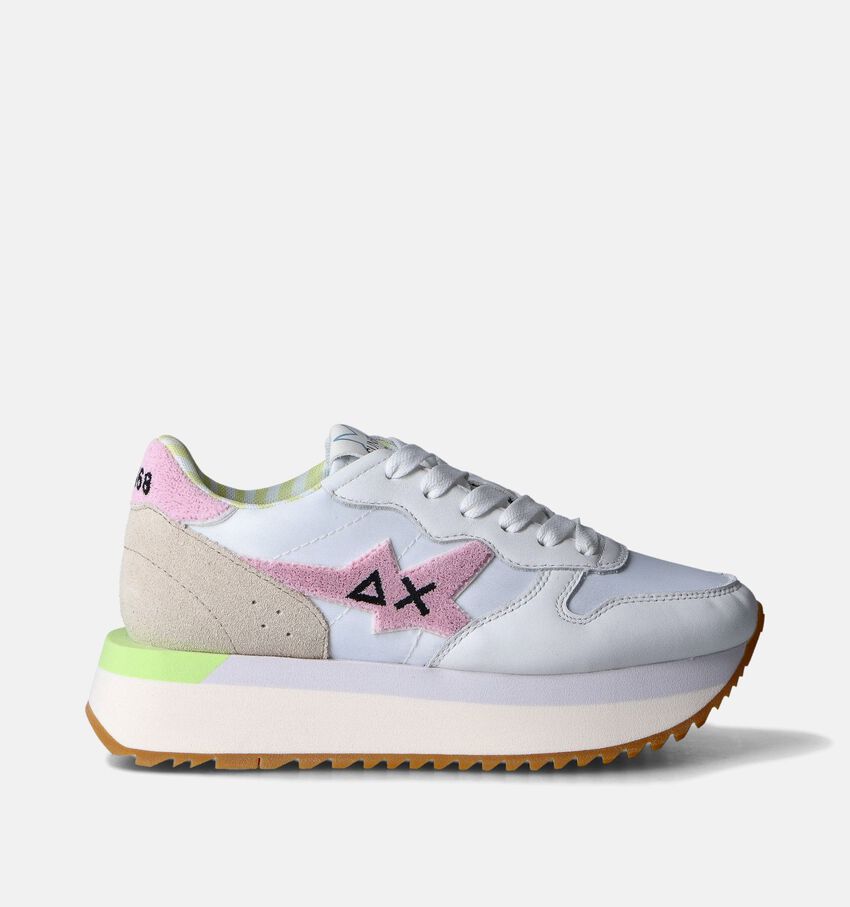 Sun68 Big Stargirl Spongee Logo Witte Sneakers