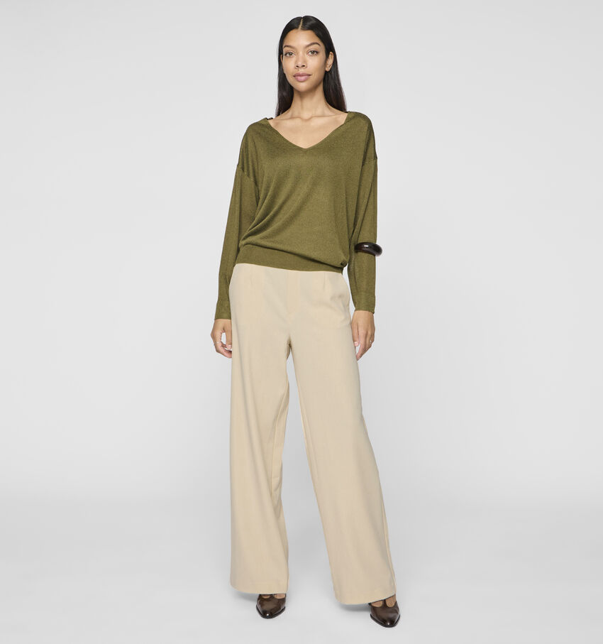 Vila Varone Beige Wijde broek