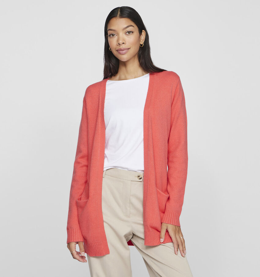 Vila Ril Oranje Gebreide cardigan