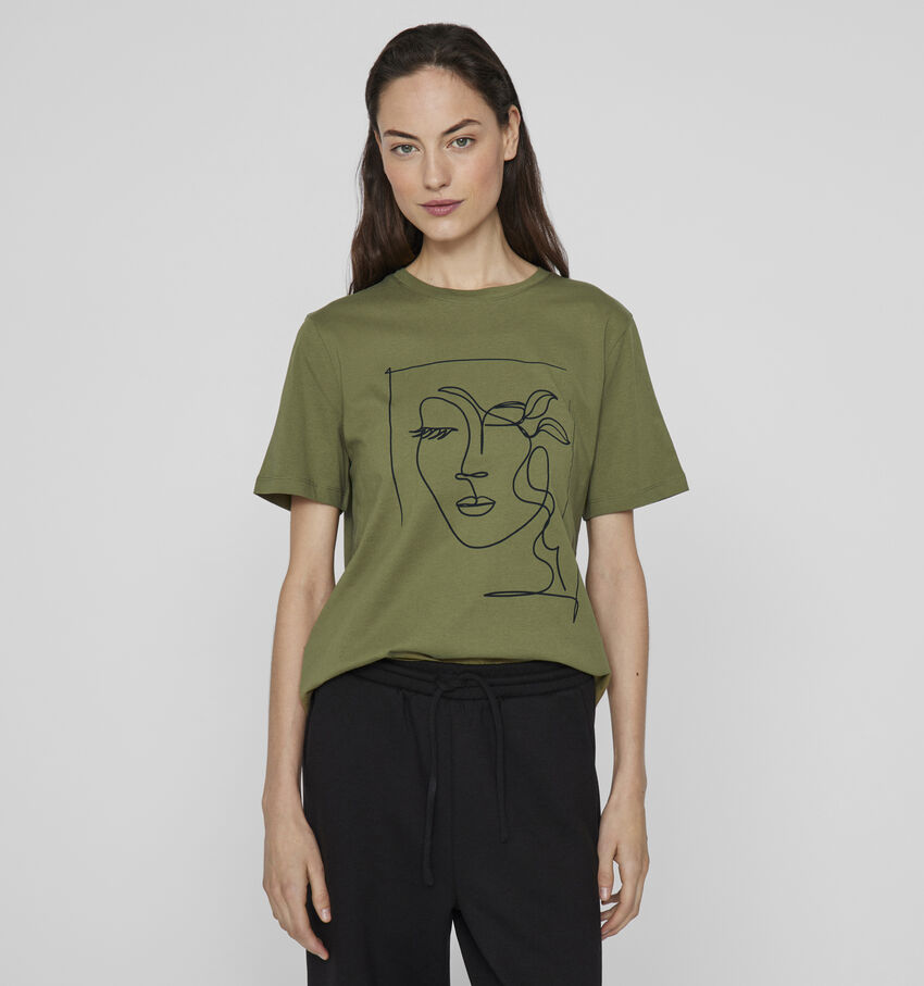 Vila Sybilla Kaki T-shirt