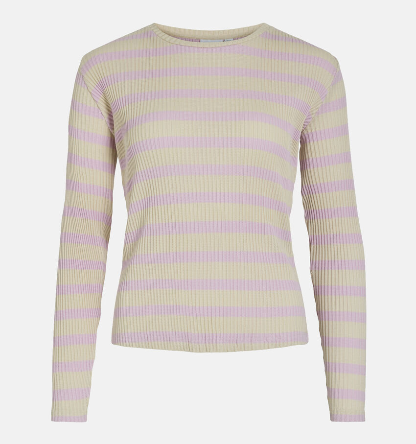 Vila Amelie Roze Gestreepte T-shirt