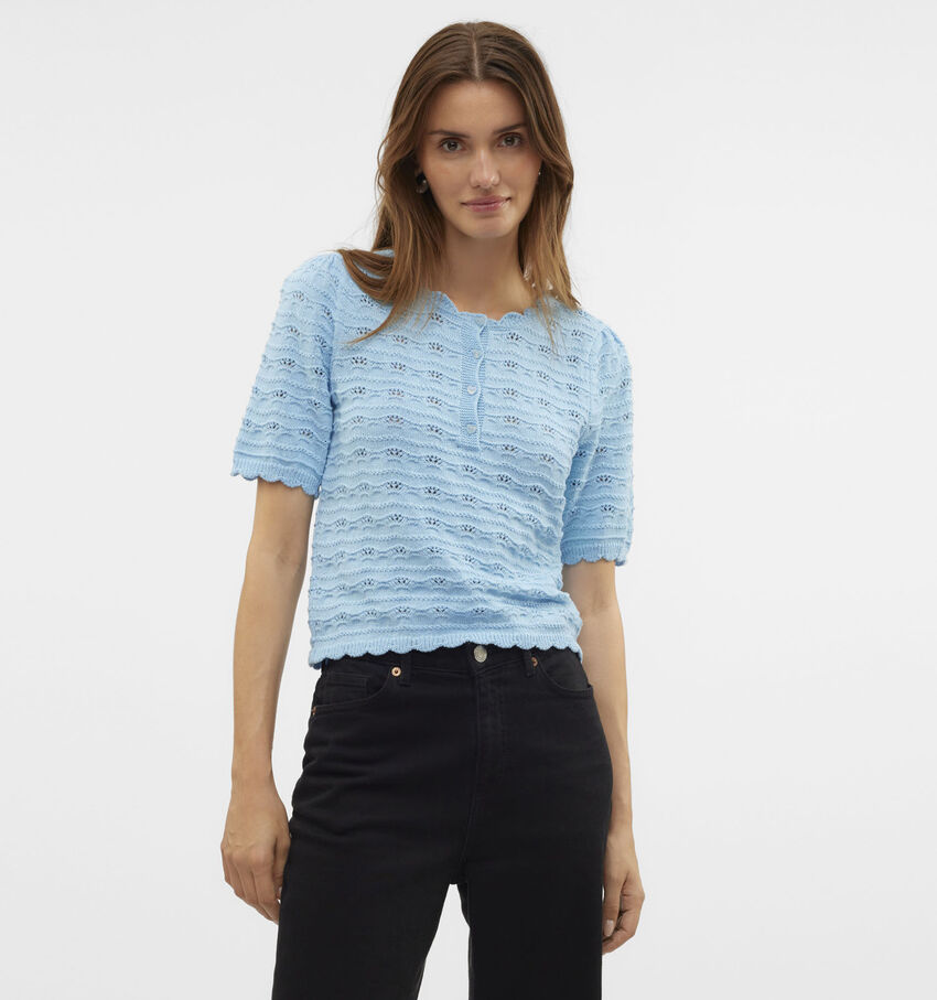 Vila Toto Blauwe Trui met V-hals