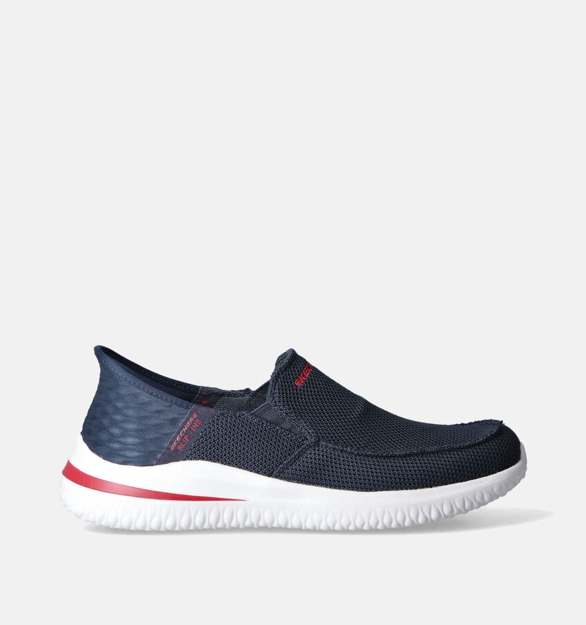 Skechers Delson 3.0 Carbrino Blauwe Slip-ins