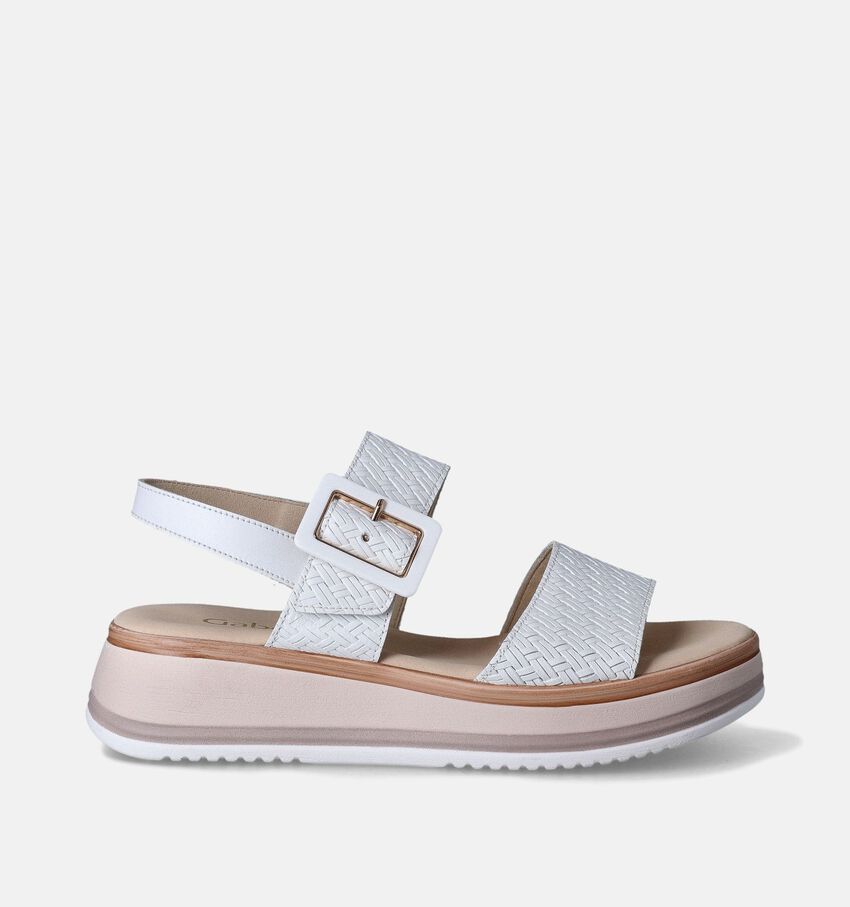 Gabor Witte Sandalen met sleehak