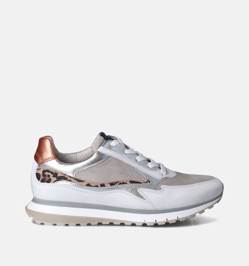 Gabor OptiFit Witte Sneakers Luipaardprint