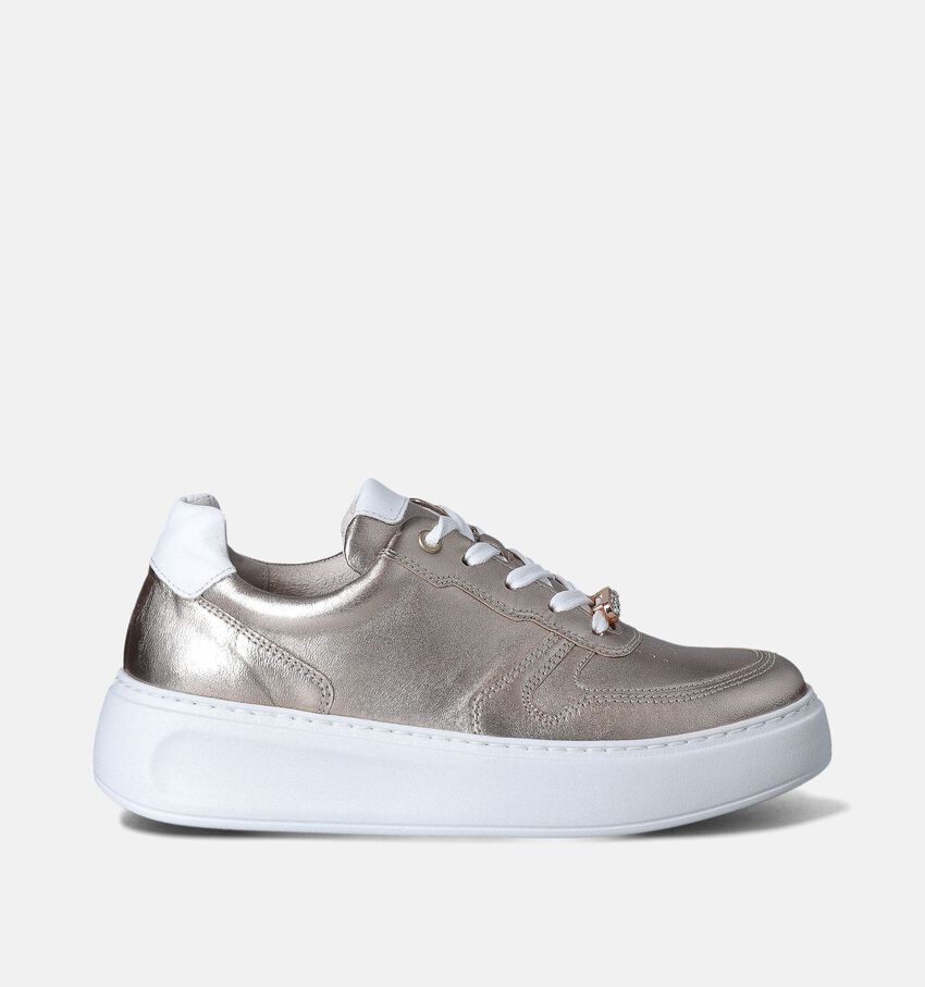 Gabor OptiFit Rose Gold Veterschoenen met Plateauzool