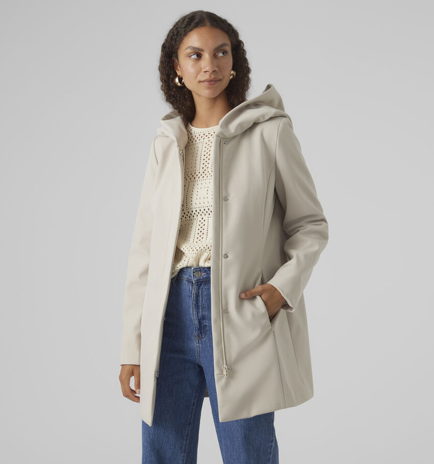 Vero Moda Softshelldonna Beige Lange jas