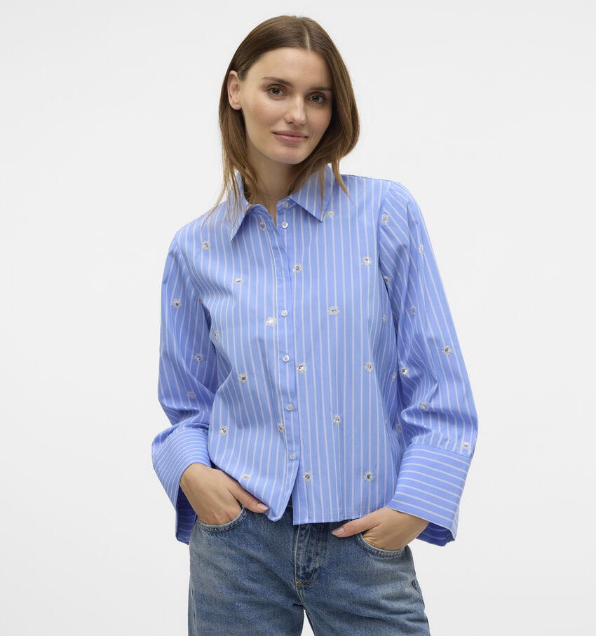 Vero Moda Leila Chemise courte en Bleu