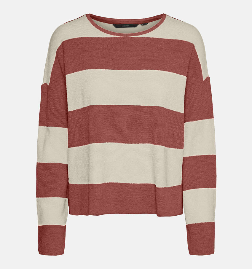 Vero Moda Wanda Bordeaux Gestreepte trui