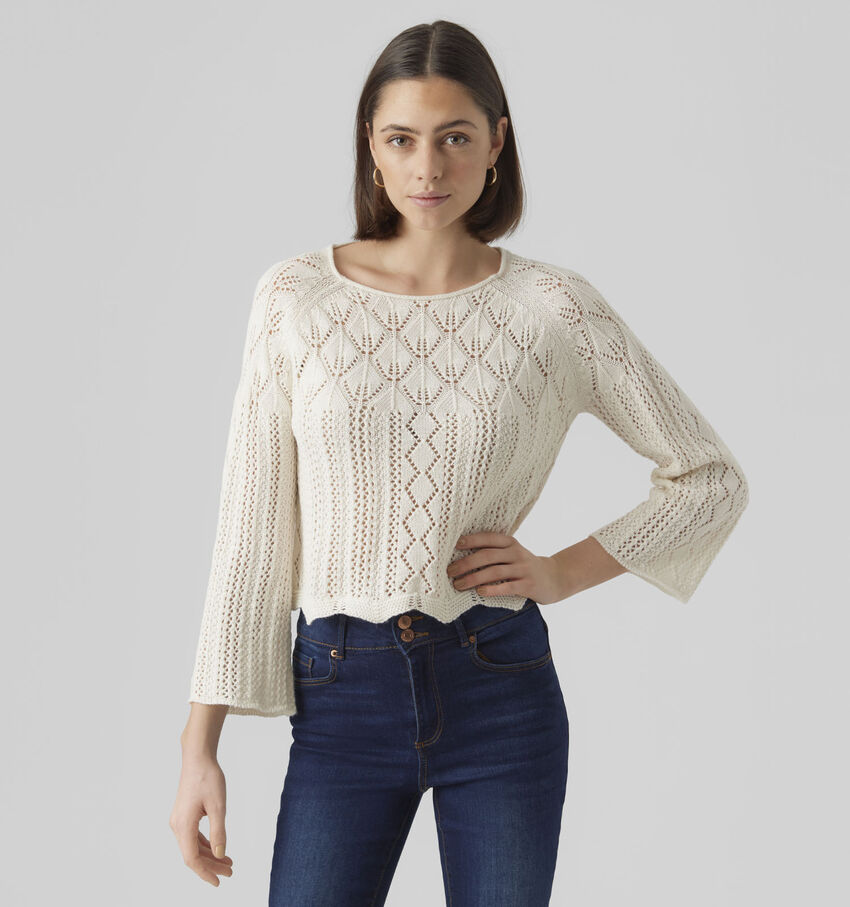 Vero Moda Ginger Beige Trui met boothals
