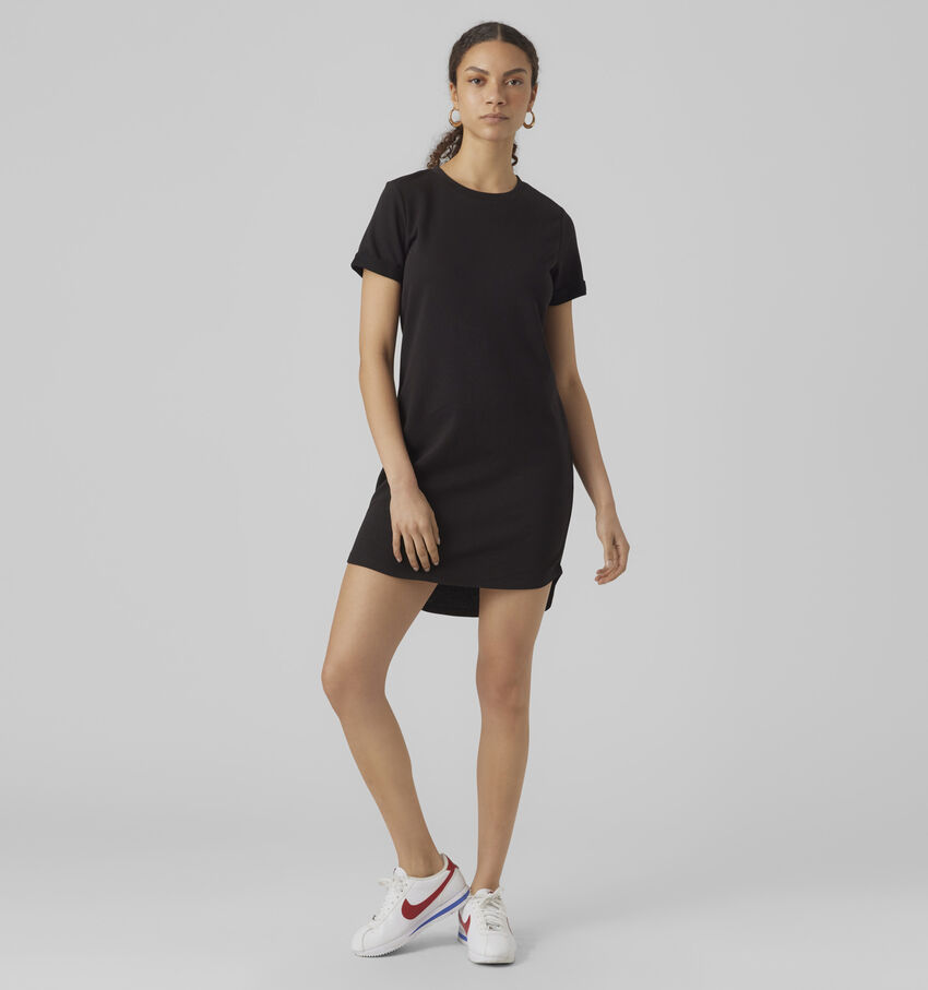 Vero Moda Sashamilla Zwarte T-shirt jurk