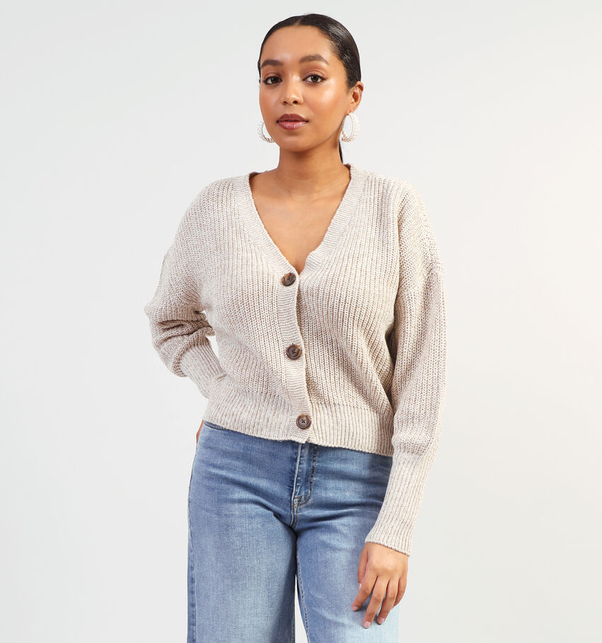 Vero Moda Lea Beige Cardigan met knopen