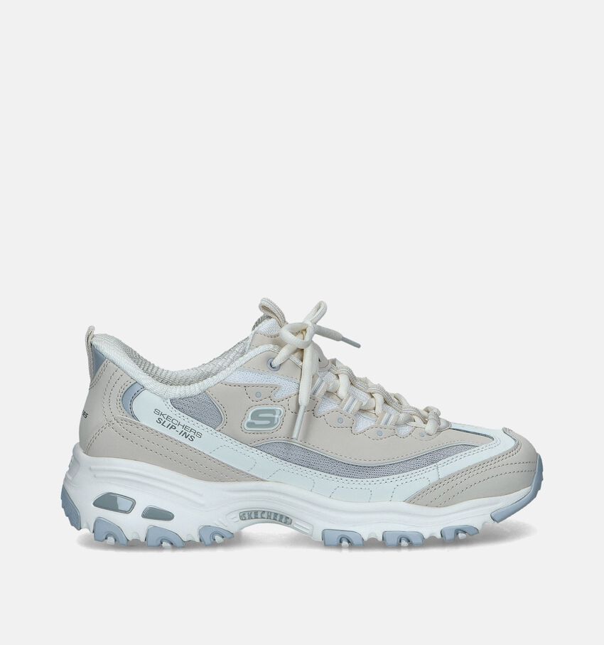Skechers D'Lites Smooth Nostalgia Baskets en Écru