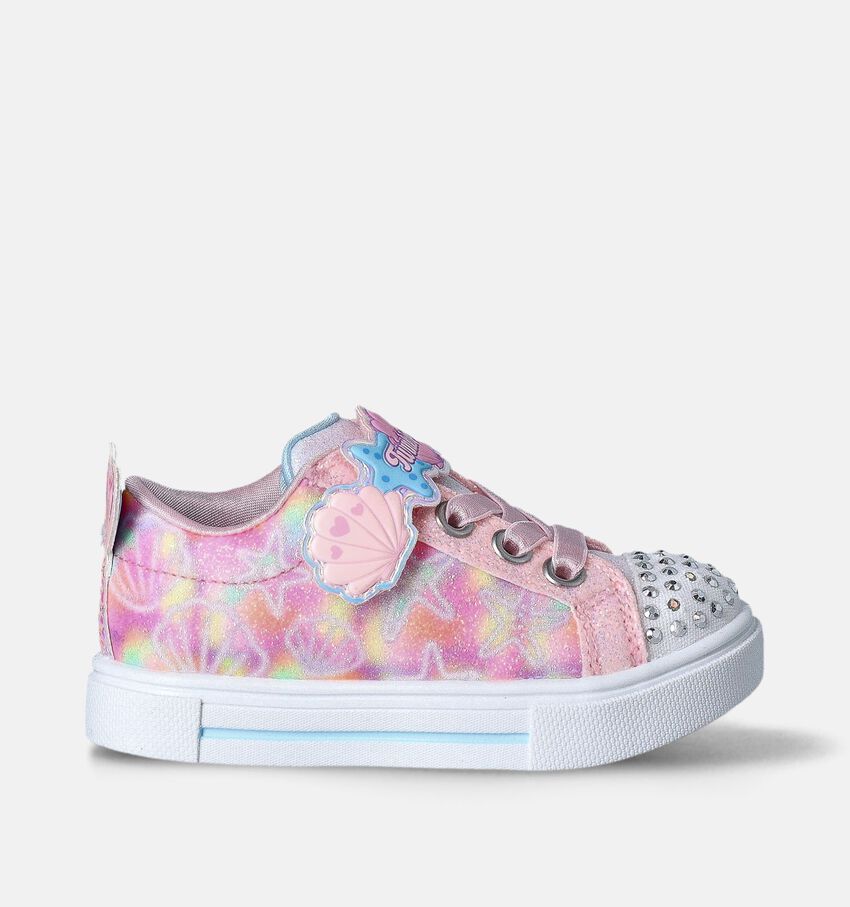 Skechers Twinkle Sparks Underwater Magic Roze Sneakers met Lichtjes