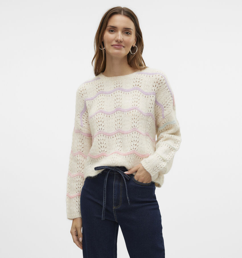 Vero Moda Hatty Witte Gebreide trui