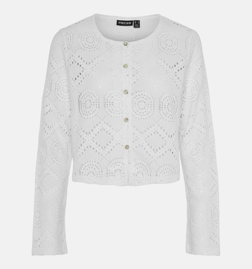 Pieces Sonnie Witte Cardigan met knopen