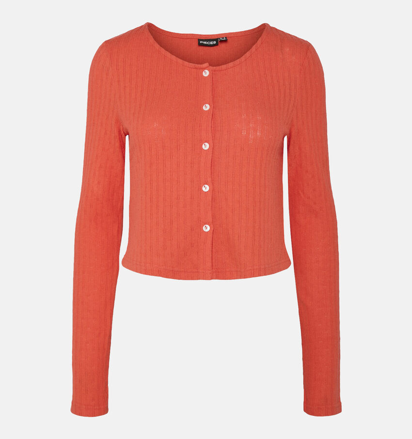 Pieces Sourtney Rode Cardigan met knopen