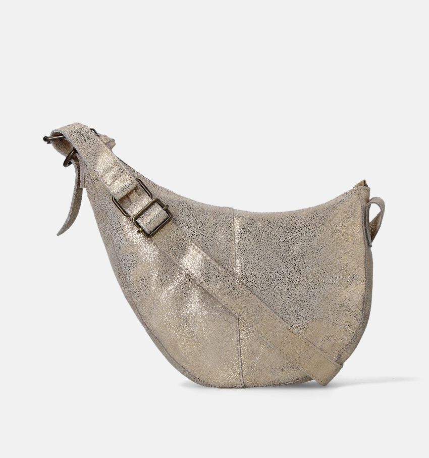 Pieces Tina Leather Gouden Crossbody tas
