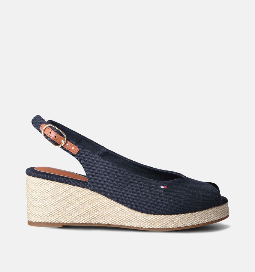 Tommy Hilfiger Flag Sandales avec talon compensé en Bleu