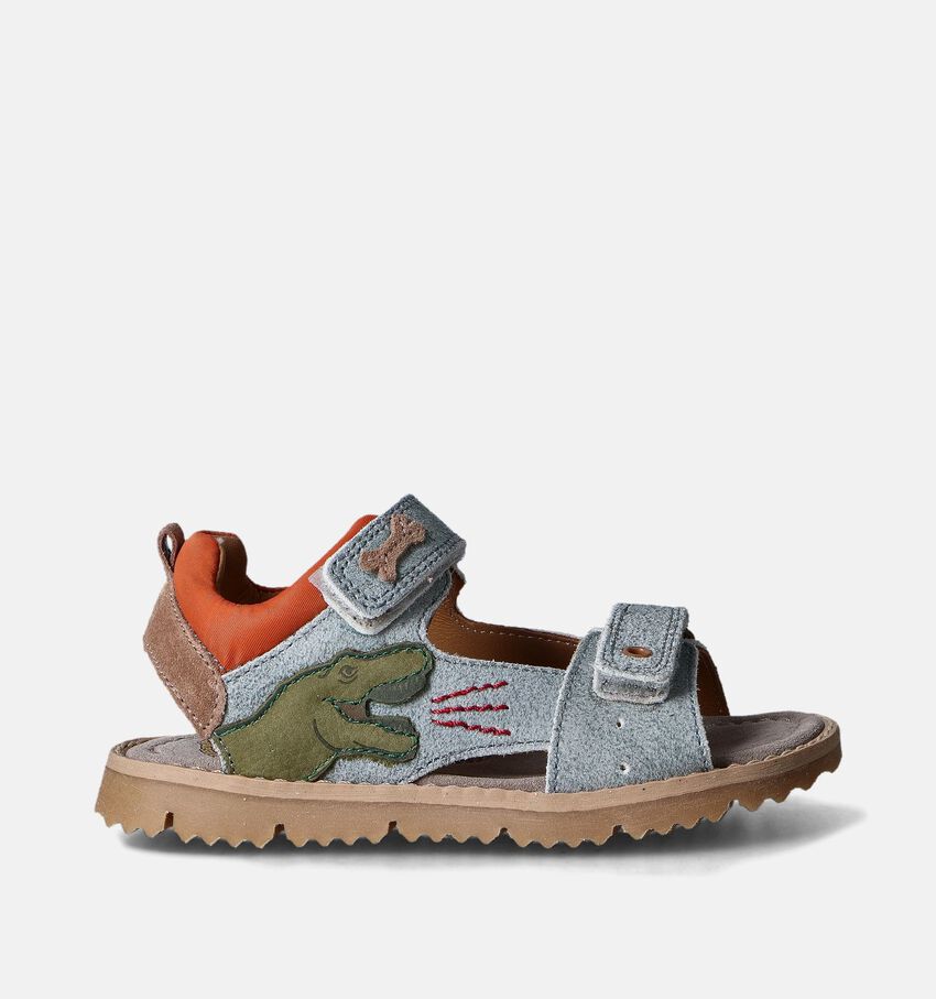 STONES and BONES Lanot Blauwe Sandalen met dino's