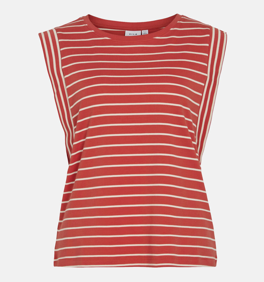 Vila Veriana Rode T-shirt Gestreept