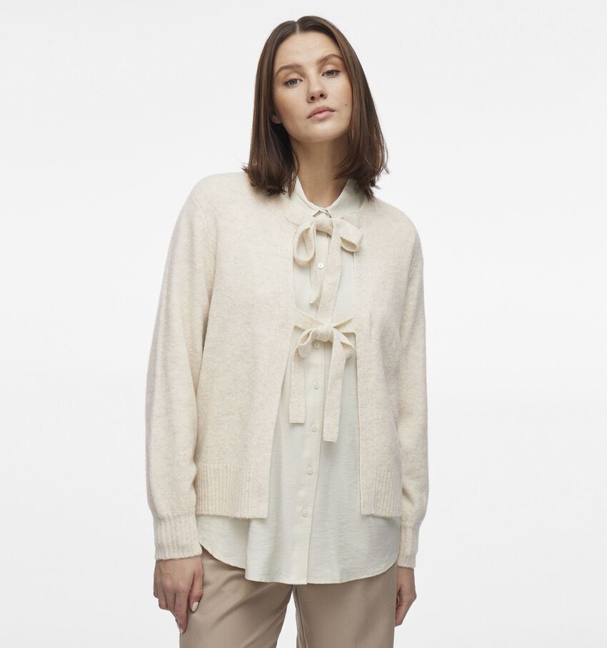 Vila Ellie Beige Gebreide cardigan