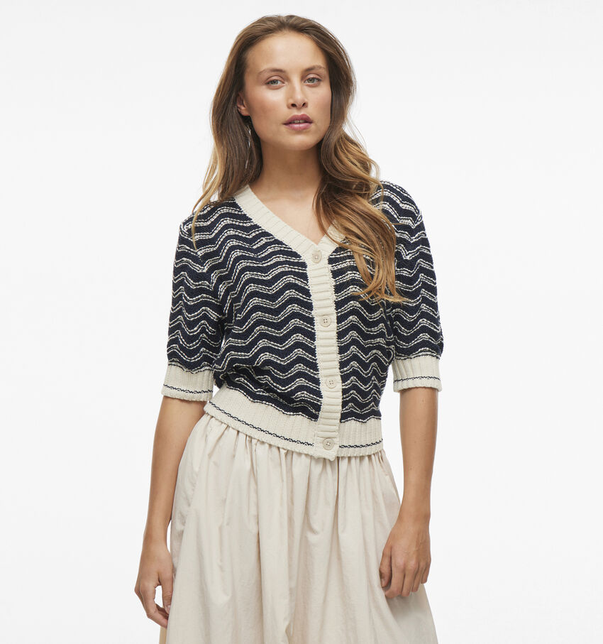 Vila Arin Cardigan avec Boutons en Noir