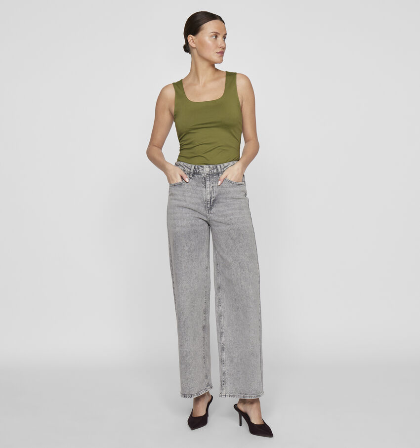 Vila Freya Wide leg jeans en Gris L32