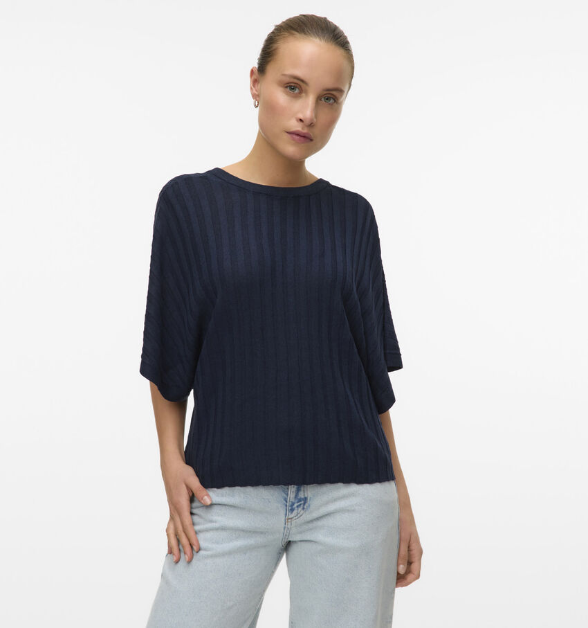 Vero Moda Barbados Blauwe Trui met V-rug