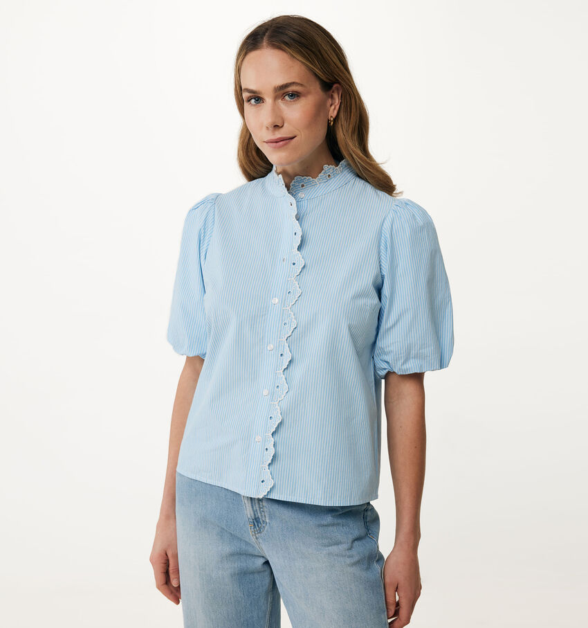 Mexx Blouse avec manches bouffantes en Bleu