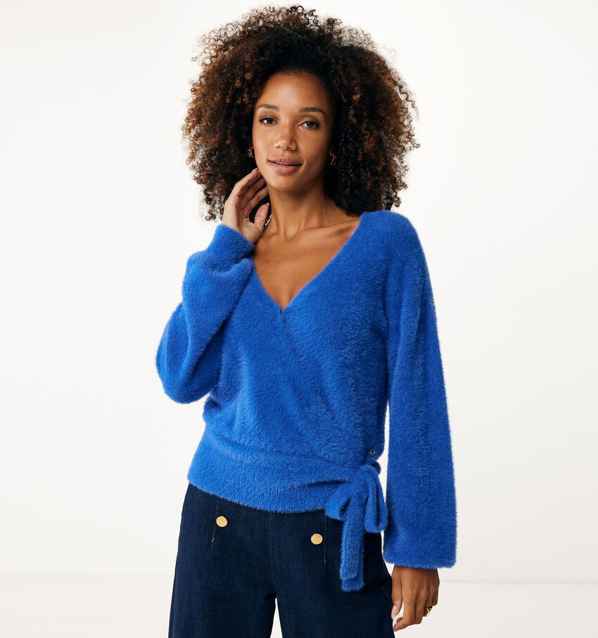 Mexx Cardigan cache-coeur duveteux en Bleu