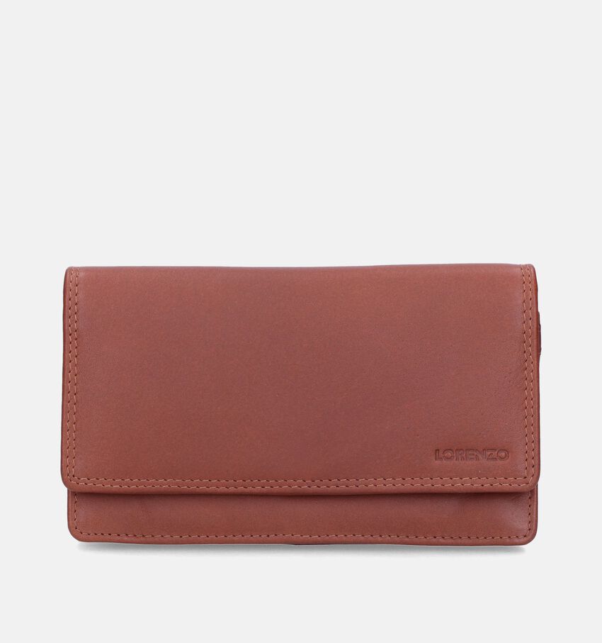 Euro-Leather Cognac Overslagportemonnee
