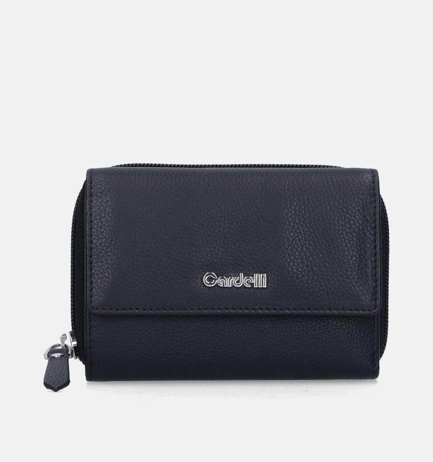 Euro-Leather Porte-monnaie zippé en Noir