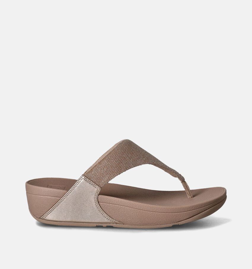 FitFlop Lulu Shimmerlux Toepost Beige Teenslippers