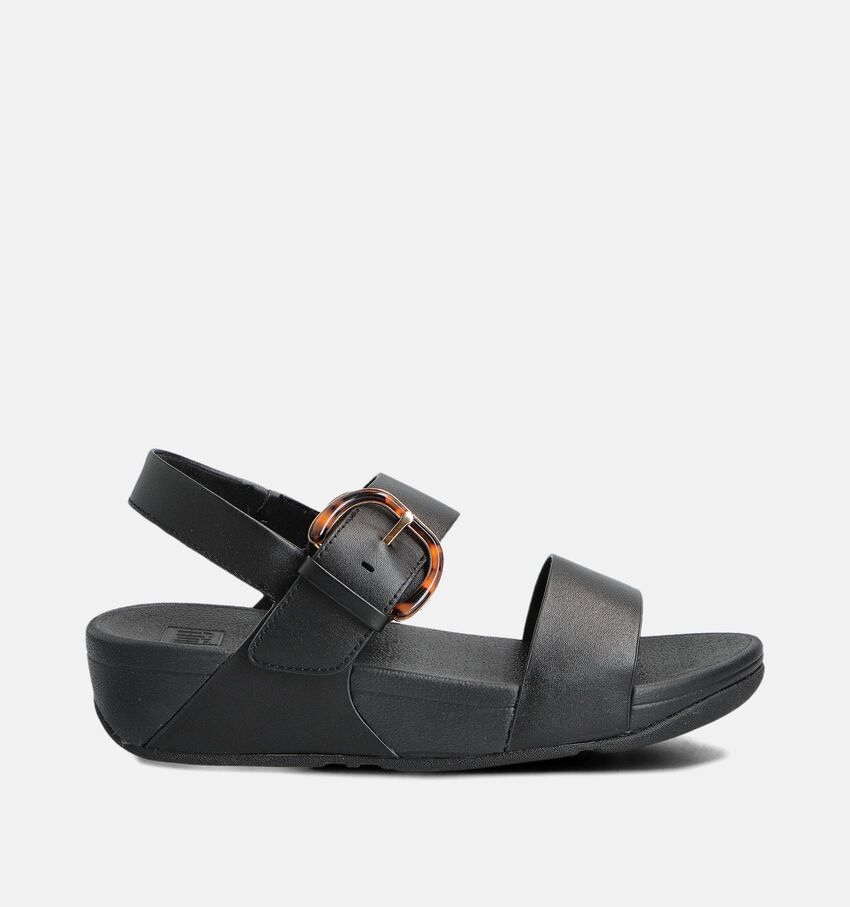 FitFlop Lulu Resin-Buckle Sandales compensées en Noir